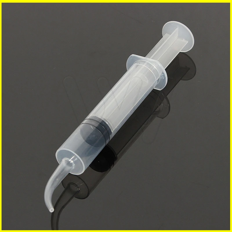 10 шт. одноразовые шприцы для орошения зубов с изогнутым наконечником прозрачный