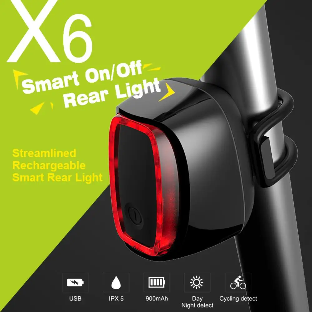 

Brake Induction Bicycle Waterproof Tail Light Intelligent Brake Light USB Rechargeable Tail Light LED Warning Light DC 5V 0.5A
