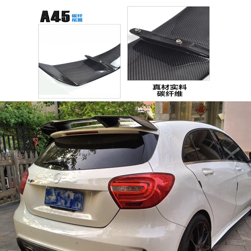 Revozport Стиль для Mercedes A Class A45 AMG W176 спойлер A180 A200 A220 A250 A260 2013 2016 углеродное волокно