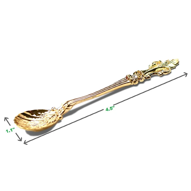 MR 4Pcs 11cm Royal Style Metal Carved Coffee Spoon Set Vintage Table Antique Tea Spoons Spoonork Tablespoons | Дом и сад