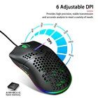 HXSJ J900 Проводная игровая мышь USB RGB Gamer Mouses с шестью регулируемыми DPI полыми сотами эргономичный дизайн для настольного ноутбука