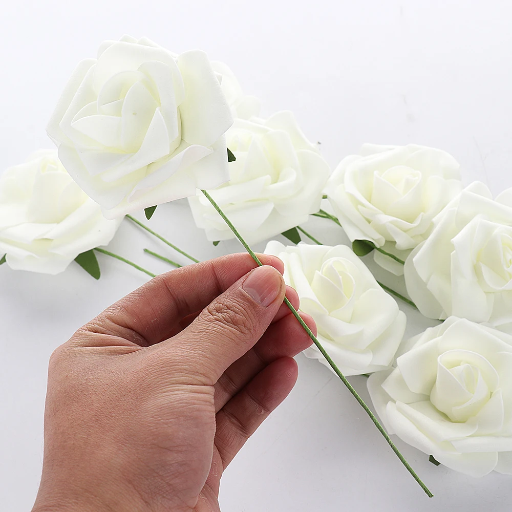 10 розы Букет искусственных роз цветы DIY ручной Свадебный букет невесты