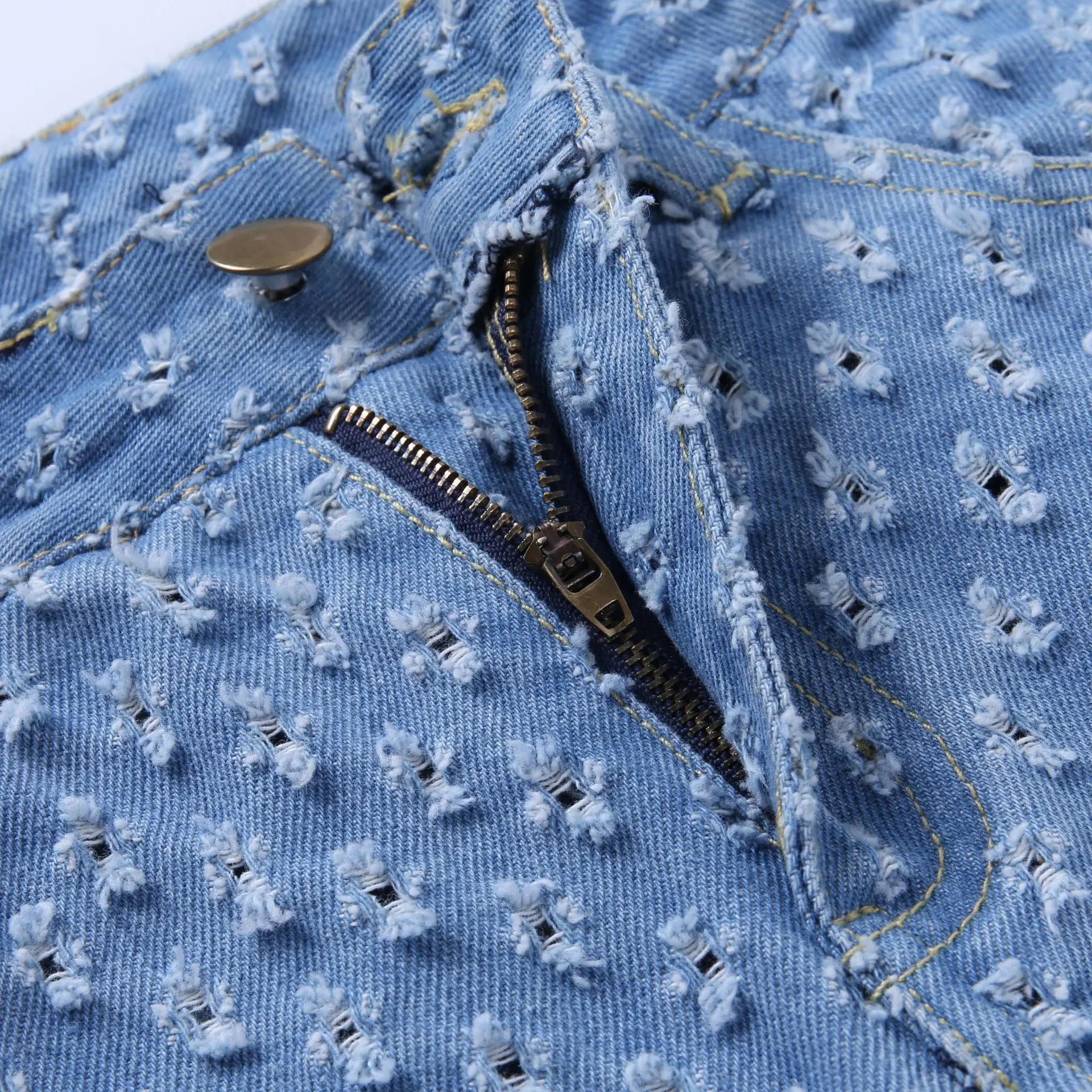 

Hollow Out Straight Denim Jeans Pants Street Style Punk Harajuku Hole Trousers for Women Autumn High Waist Female Clothing