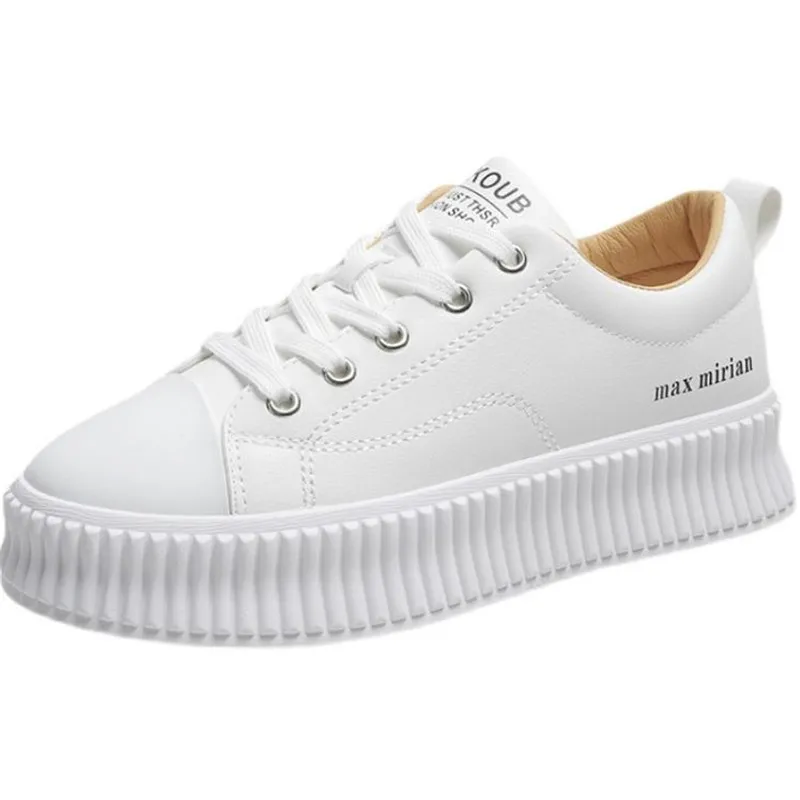 

2021 New Summer Women Sneakers White Tennis Shoes Leather Slip on Female Row Platform Flats Casual Ladies Vulcanize Board Shoes