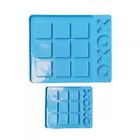2 размера, настольная игра Tac Toe с силиконовой формочкой XO, форма для игры в настольную доску из смолы, Семейная Игра, силиконовая эпоксидная смола, комплект формы для литья