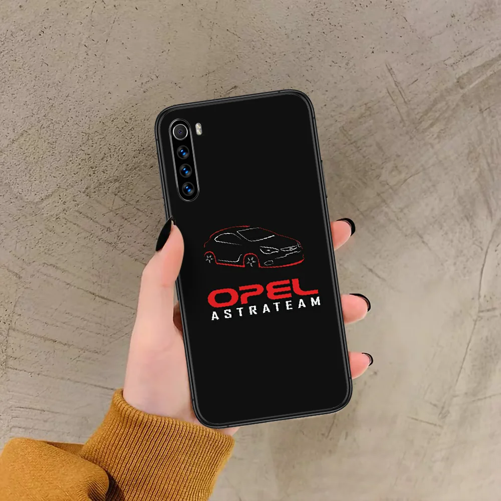 

Opel Astra Car Logo Phone Case For Xiaomi Redmi Note 7 8 8T 9 9S 4X 7 7A 9A K30 Pro Ultra black Coque Trend Funda Soft Cover