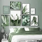 Плакаты с белыми тюльпанами, зелеными орхидеями, алоэ, монстеры, художественные картины на холсте, скандинавские настенные ботанические картины для декора гостиной