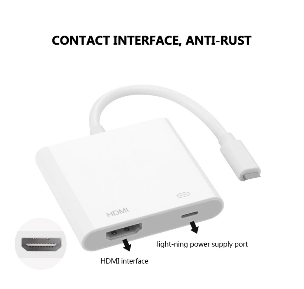Адаптер VCHIP Lightning-HDMI для iPhone iPad проектора ТВ ايсинтетический кабель hdmi iphone 1080P 4K