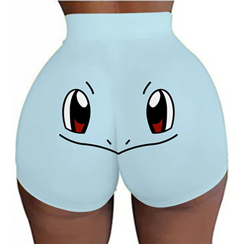 

Summer Women's Shorts Solid Color Cartoon Pattern Printing Sexy Slim Fit Buttocks Women's Shorts
