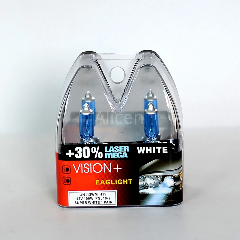 100 Вт 12 в супер лампы белого цвета H7 Racing Vision + 30% больше яркости авто фары Hi/lo