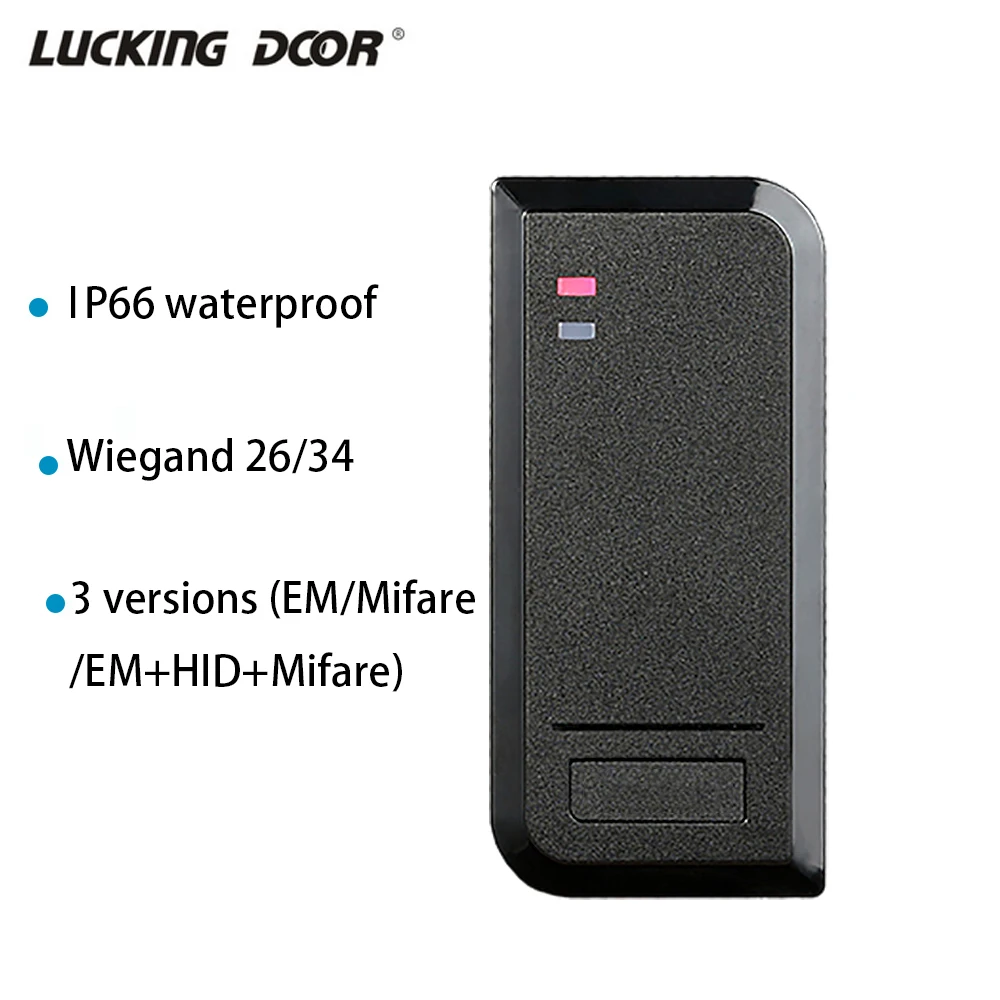 

S2R IP66 waterproof Proximity Rfid Id ic Card Door Access Control Keypad Reader 125KHz 13.56Mhz Wiegand 26/34 HID card reader