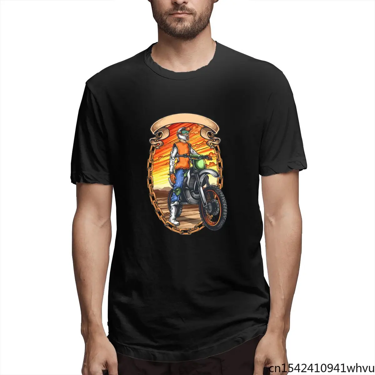 

Motorcycle Racing Fashion New 3D Printing Lycra Tee Tops Summer Hot Sale Short-sleeved Round Neck Men T-shirt