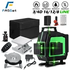 FASGet лазерный нивелир 16 фон для фотосъемки с изображением зеленого светильник 4D дистанционного Управление измерения Wнастенное крепление рамки самовыравнивающийся Системы зеленый лазерный луч