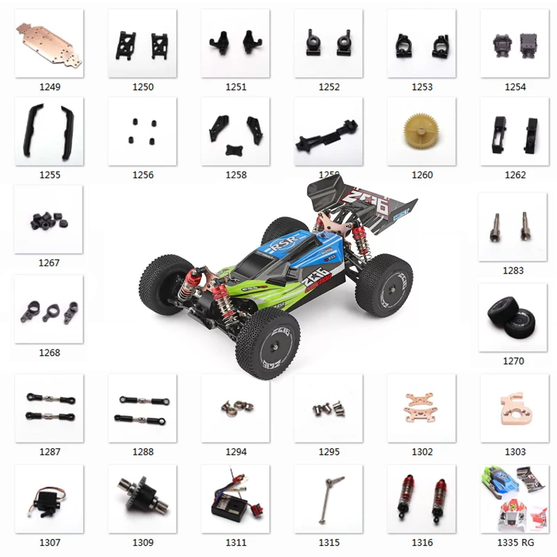 

Accessories spare parts of WLtoys 144001 RC car Swing arm C Seat vehicle bottom motor Reduction gear cover Shock Absorbers Tire