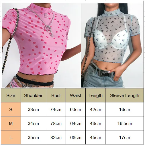 Женская сетчатая водолазка с маленьким красным сердечком 2019 прозрачные дымчатые