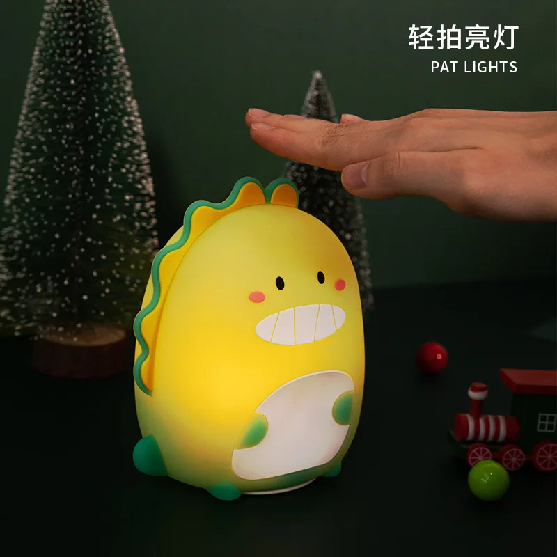 

Ночсветильник с сенсорным датчиком, силиконовый динозавр, детский праздничный подарок, ночник с регулируемой яркостью для сна, с USB зарядко...