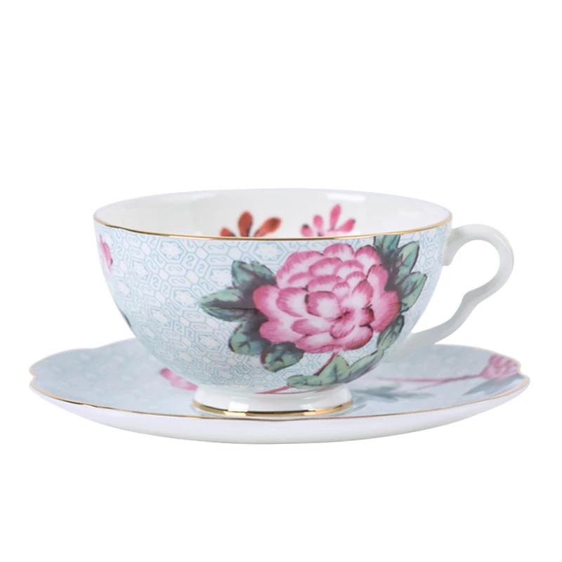 

Flower Gold Rim Cup And Saucer Set Arabic Funny Porcelain Cute Ice Cup And Saucer Set Eco Friendly Tazas Cafe Drinkware BY50BD