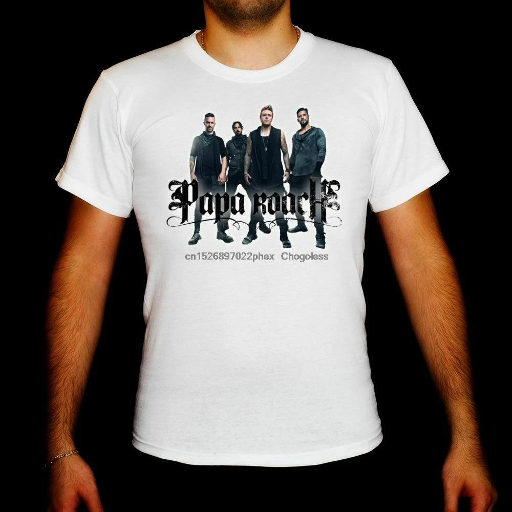 Белая мужская футболка papa roach band Мужская одежда для мальчиков рубашка унисекс