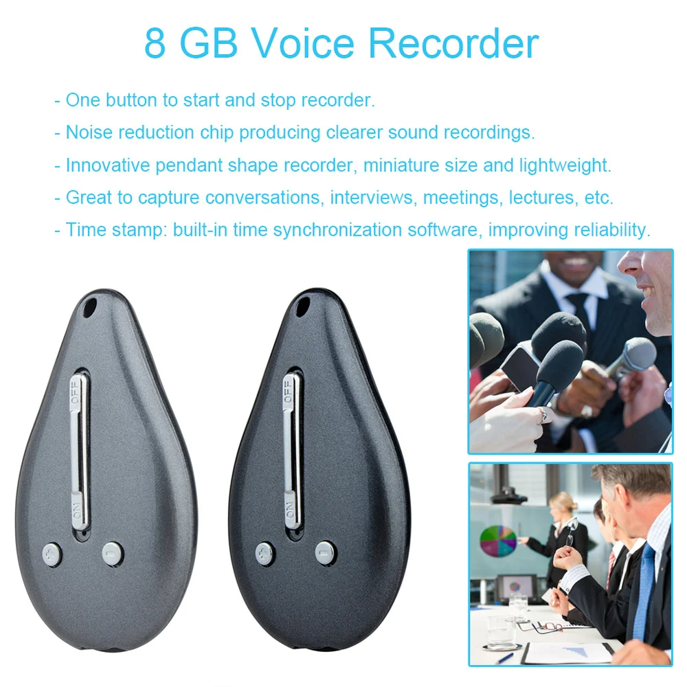 M3 Mini USB 8 ГБ подвесной Аудио Диктофон мини-диктофон портативный mp3-плеер интервью