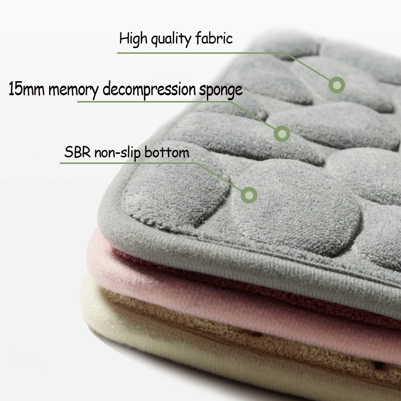 Нескользящий коврик для ванной комнаты Придверный душевой тисненный ковер из