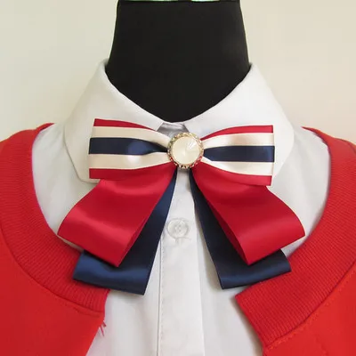 

Korean Fashion New British Bowtie Collar Retro Neckties Shirt Bow Tie for Women Formal College Style Dress Neck Accessories