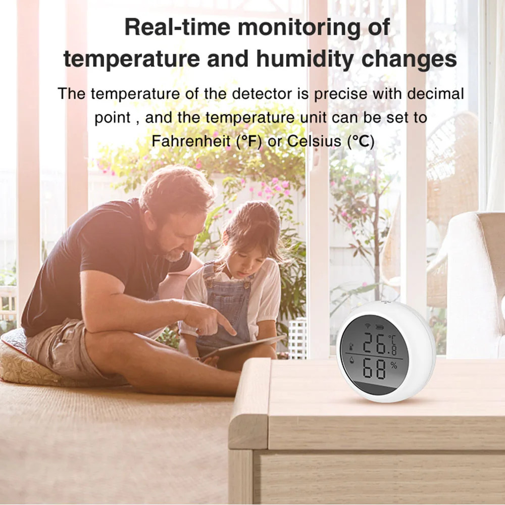 new tuya smart life 2 4g wifi thermometer sensor adjustable temperature modes app detection suitable for google home and alex free global shipping