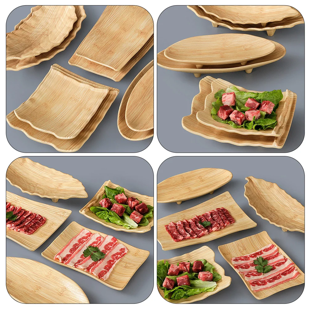 1Pc Melamine Square Dish Multipurpose Food Serving Fruits Tray (Khaki) | Dinner Plates