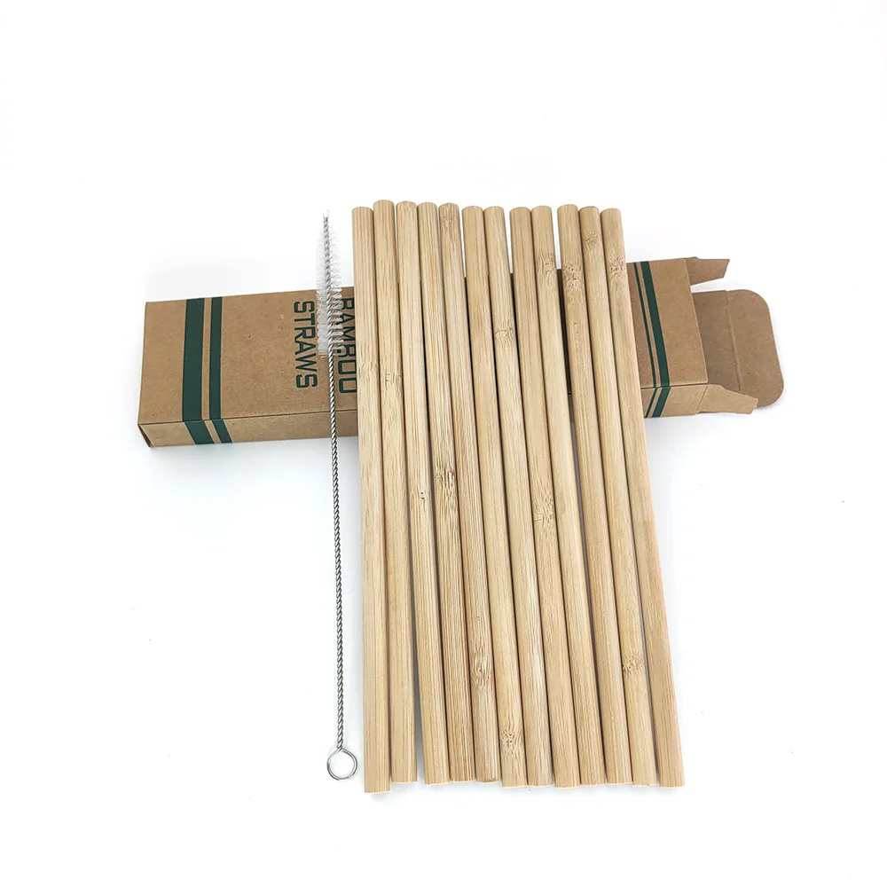 

Bamboo Drinking Straws Reusable Eco-Friendly Party Kitchen + Clean Brush for Drop Shipping wholesale