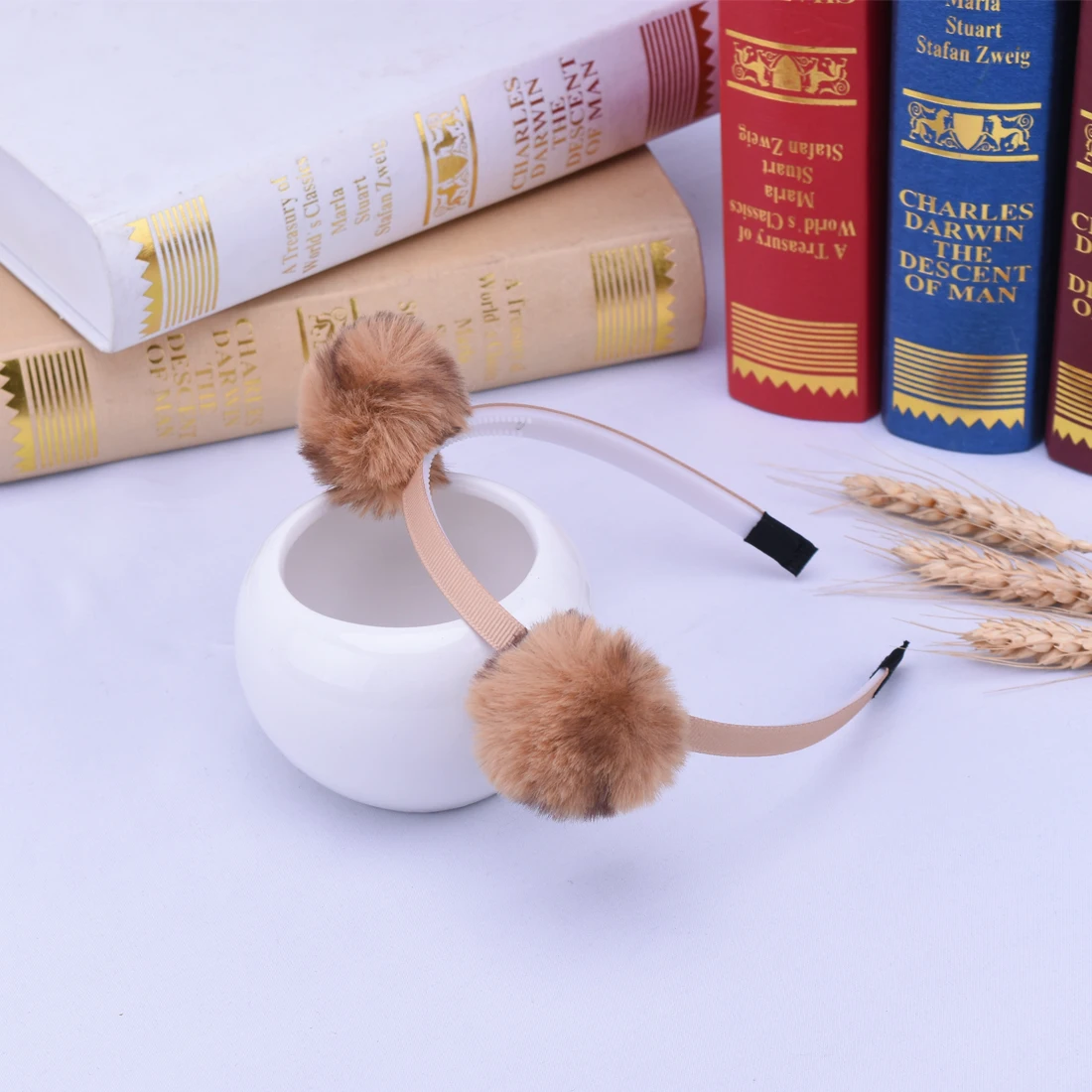 Повязка на голову для девочек 1 шт. повязка с медвежьими ушками и помпонами ободок