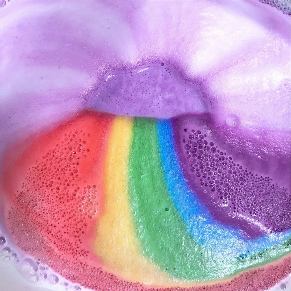 

110g Rainbow Cloud Natural SPA Bath Salt Essential Oil Bomb for Moisturizes Dry Skin Bubble Massage SPA Handmade Bath Salt Bomb