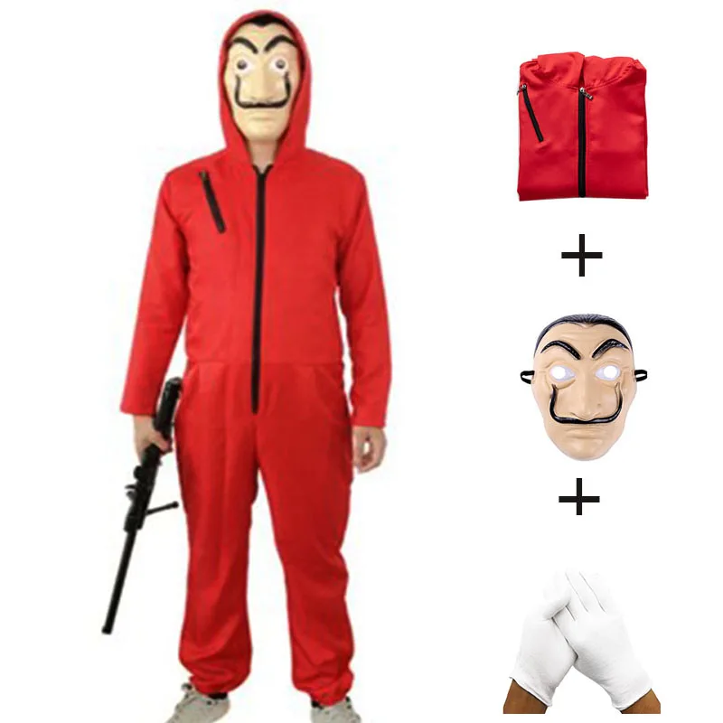 salvador dali movie costume money heist the house of paper la casa de papel cosplay halloween party costumes with face mask free global shipping