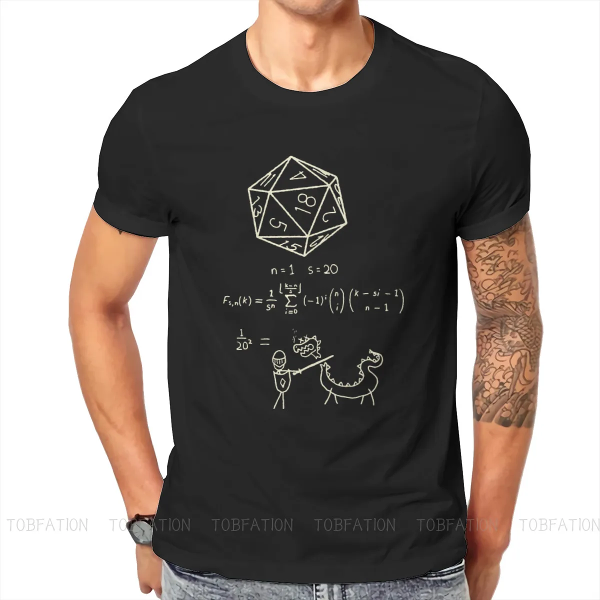 

The Science Of 20 Sided Dice TShirt For Male DnD Game Clothing Novelty T Shirt Soft Printed Fluffy