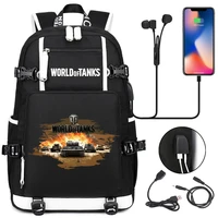 game world of tanks school bags women men backpacks laptop travel bags multifunction usb charging backpack mochila