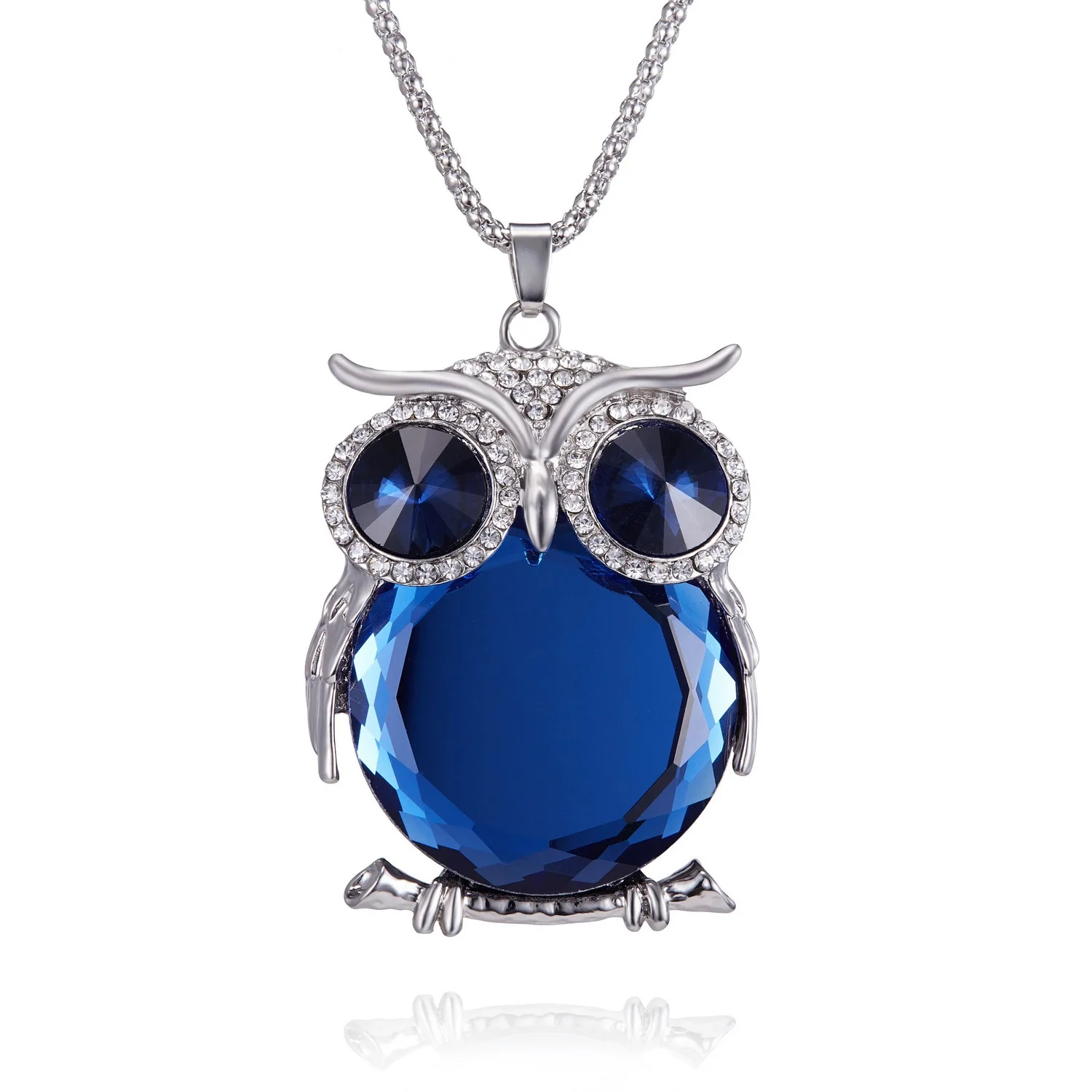 

Fashion long crystal owl sweater chain wild men and women sweater chain fashion couple necklace necklace