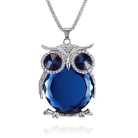fashion long crystal owl sweater chain wild men and women sweater chain fashion couple necklace necklace