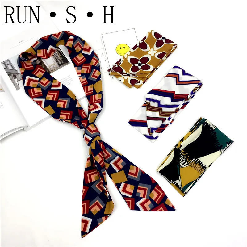 Хлопок печать Стиль узкий маленький шарф темперамент MS Маленький Длинный разрез