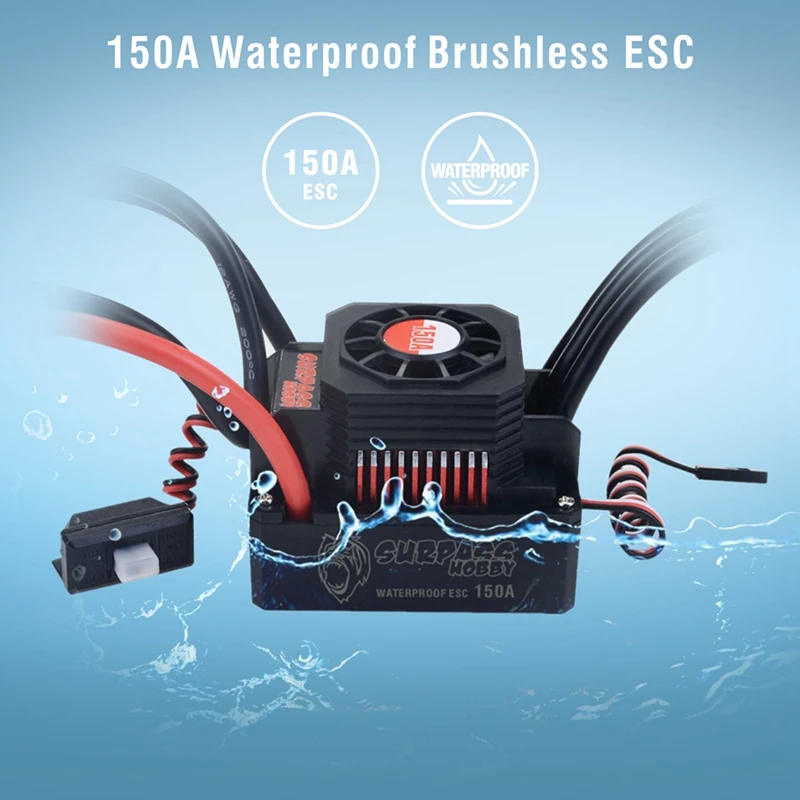 

SURPASS HOBBY KK Waterproof Combo 4068 2050KV Brushless Motor with 150A Brushless ESC for 1/8 RC Drift Racing Car