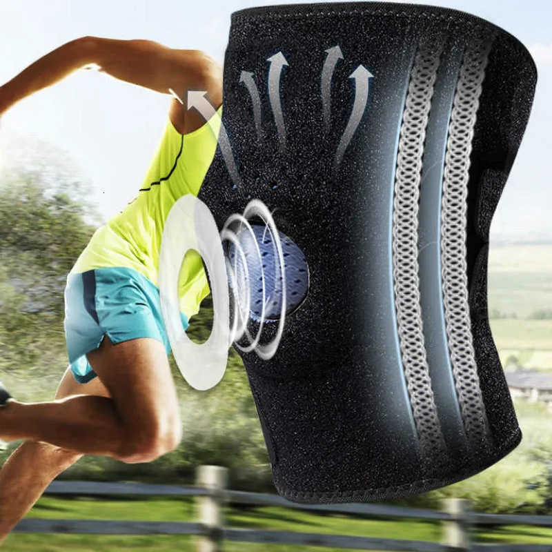 2 шт. защита для колена из силикагеля 4 пружины спортивный наколенник баскетбола