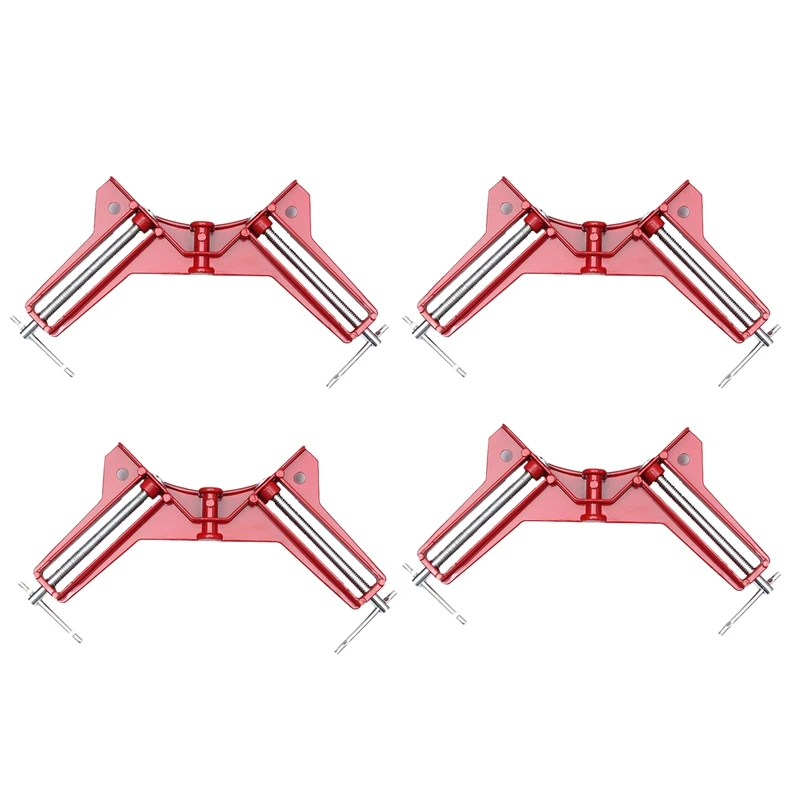 

4Pcs 90 Degrees Right Angle Clamp 4in Retaining Corner Clips Multifunction Aluminum Alloy Welding Tools