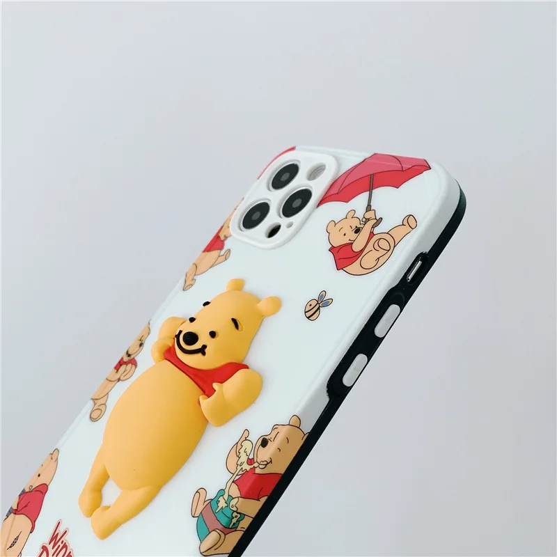 3d winnie the pooh smartphone case for iphone 11 12 pro max 7 8 plus funny disney bear lotso iphone xr cover shell free global shipping