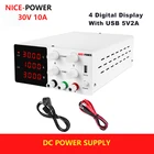 Лабораторный источник питания постоянного тока, 30 в, 10 А, регулируемый лабораторный источник питания с 4-значным дисплеем, регулятор напряжения, стабилизаторы, источник питания