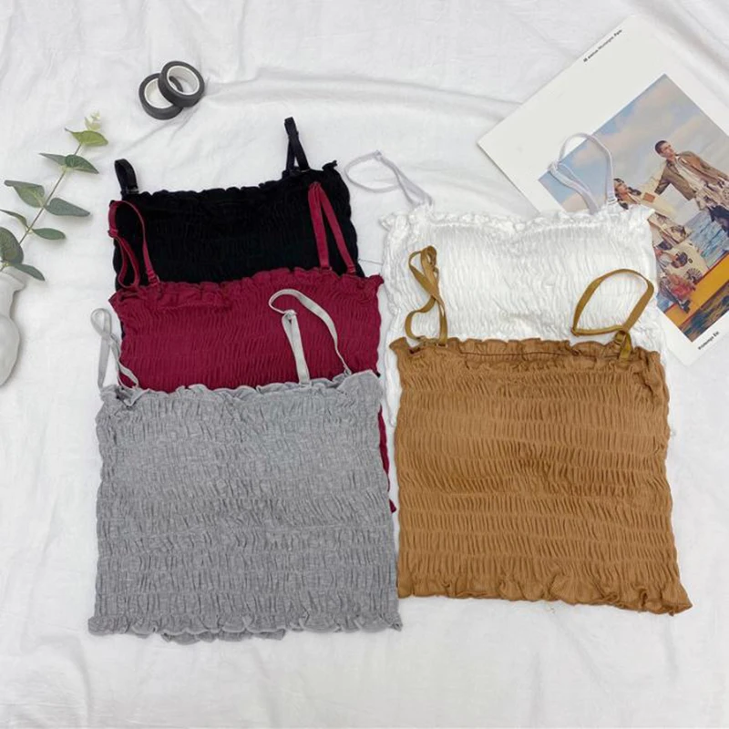 

Fashion Summer Sexy Strapless Tube Top Women Pleated Bras Female Wrapped Chest Sexy Lingeries Hot Sale