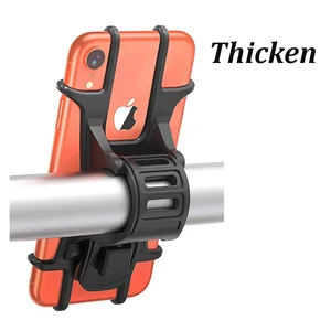thicken bike phone holder siliconeadjustable pull button anti shock phone holder mount holder phone band bike gps clip universal free global shipping