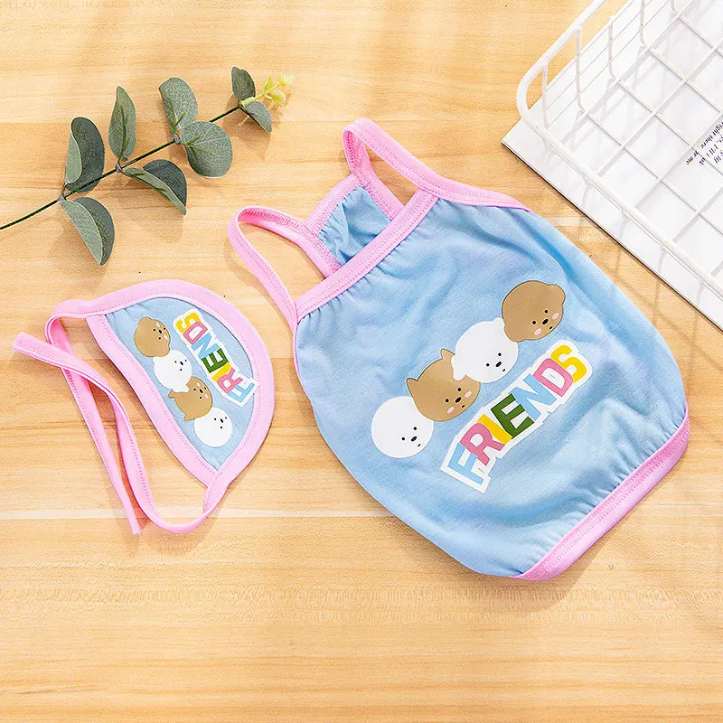 Универсальный Летний жилет для собаки из мультфильма милое животное Платочек