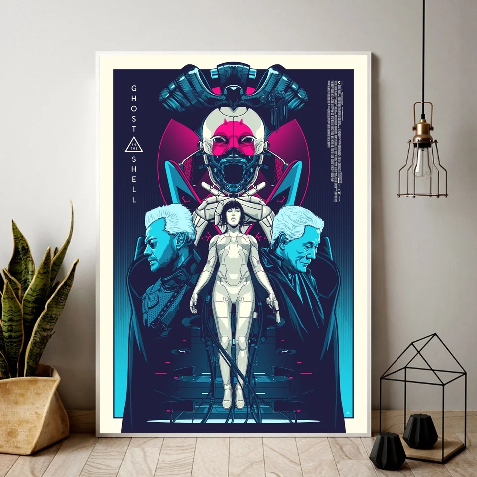 Призрак в Ракушке классический фильм Холст плакат без рамки|Рисование и