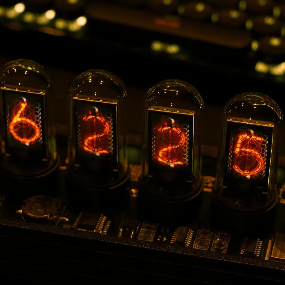 Elekskaker-reloj Retro con iluminaci&oacute;n anal&oacute;gica, dispositivo con pantalla IPS de 6 bits, de tubo Nixie-1
