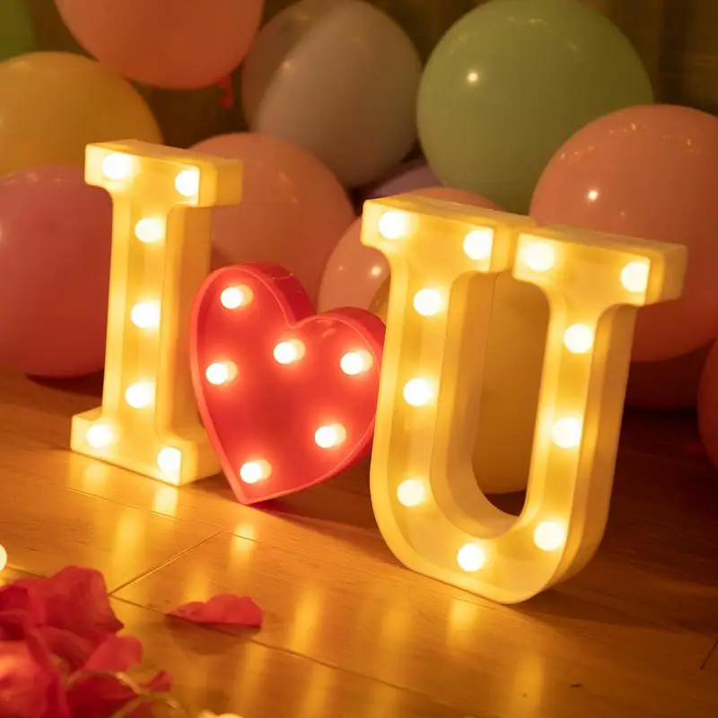Heart Marquee Light Decor LED Night Battery Operated Table Lamp for Party Kids Bedroom Lighting Christmas Gift | Лампы и освещение