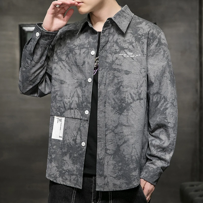 

Новинка 2021, осенняя мужская рубашка с длинным рукавом, Пляжная Свободная Повседневная модная трендовая Мужская рубашка с принтом кокосовог...