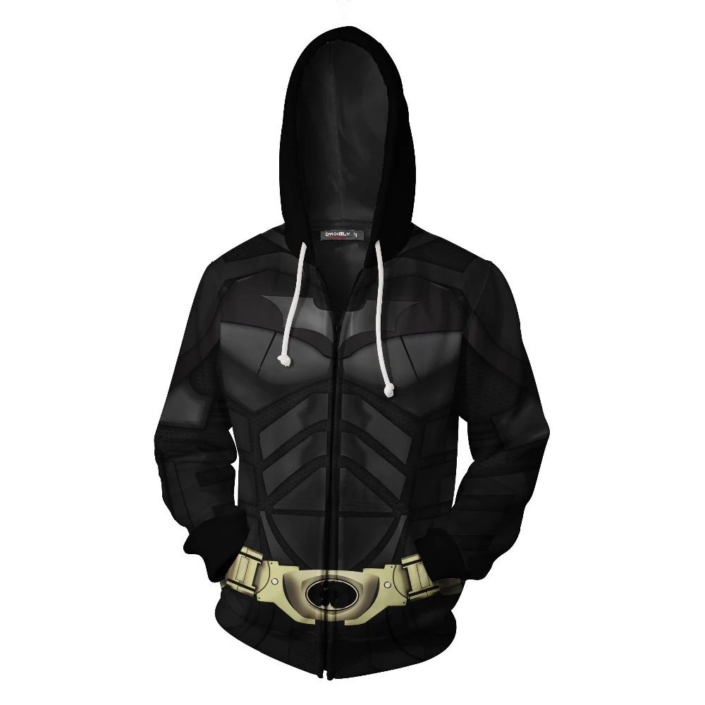 Темный рыцарь Бэтмен Косплей костюмы толстовки 3D печать красный капюшон молния