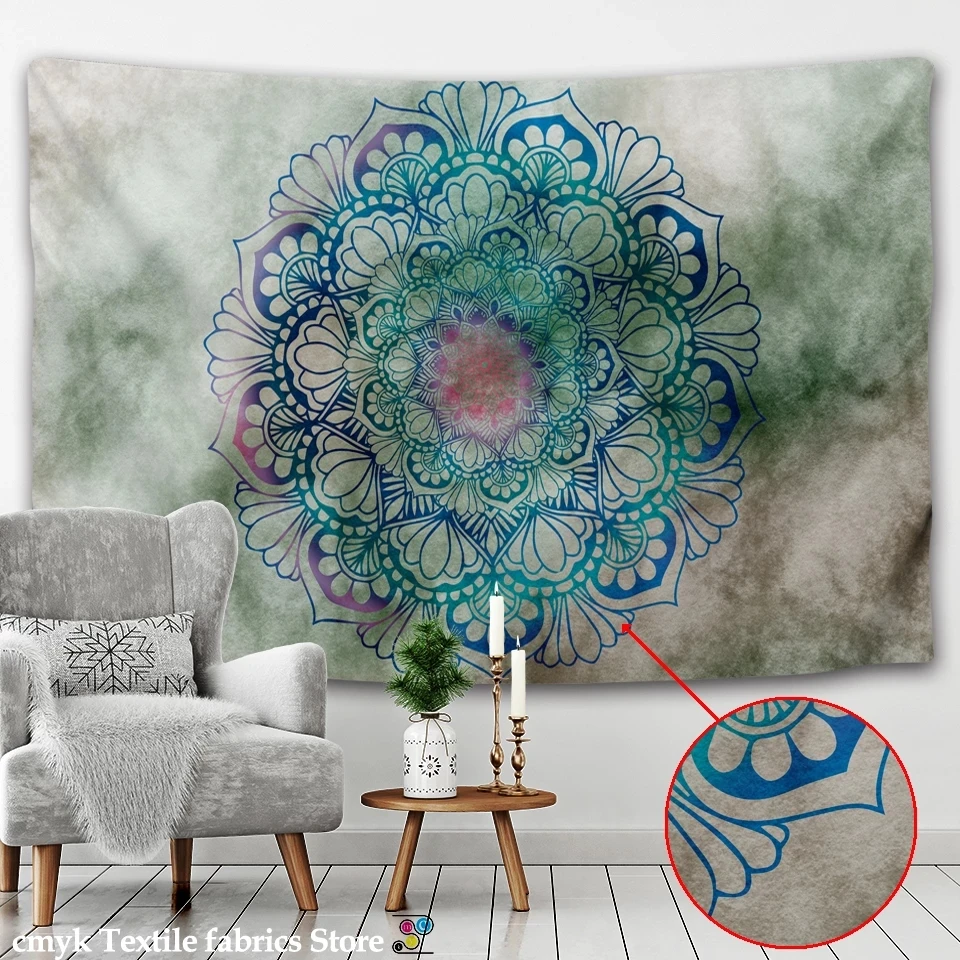 

Indian colorful mandala tapestry wall hanging boho decorative wall covering psychedelic hippie sun and moon tapestry mandala
